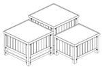 Produce orchard bins - wood displays, retail store display fixtures